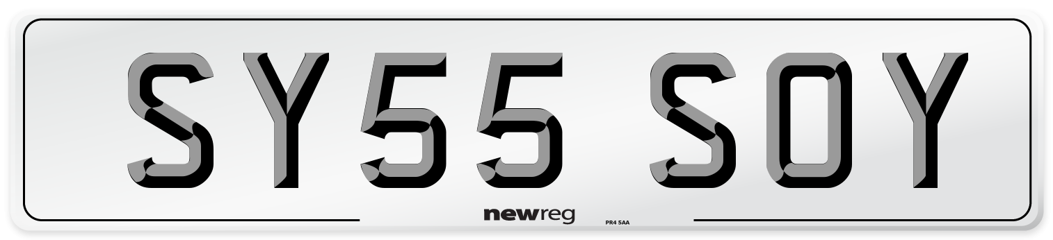 SY55 SOY Number Plate from New Reg